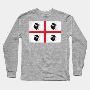 Sardinia Flag / Retro Look Faded Design Long Sleeve T-Shirt